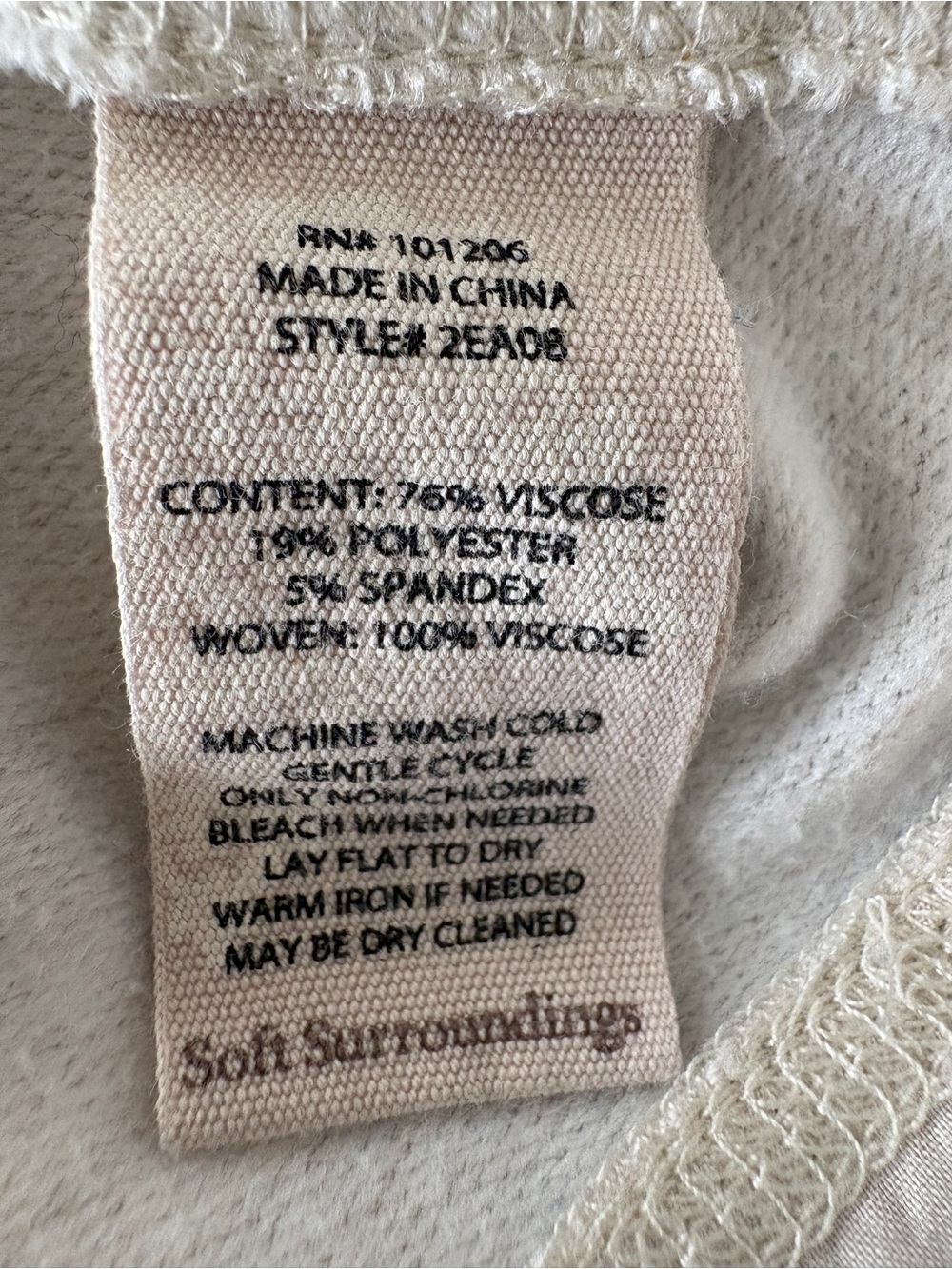 Soft Surroundings Lagenlook Rue Cler Ruffle Henley Top Cream Size Medium - Picture 6 of 6